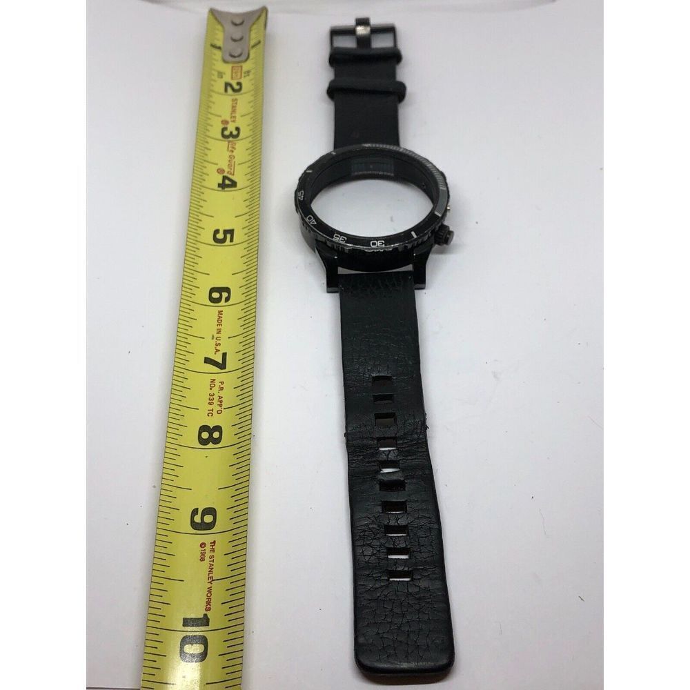 Diesel Watch Use For Parts Half Leather Band 20mm Case Crystal J216